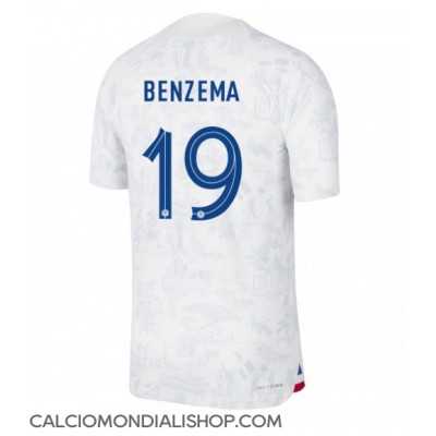 Maglie da calcio Francia Karim Benzema #19 Seconda Maglia Mondiali 2022 Manica Corta